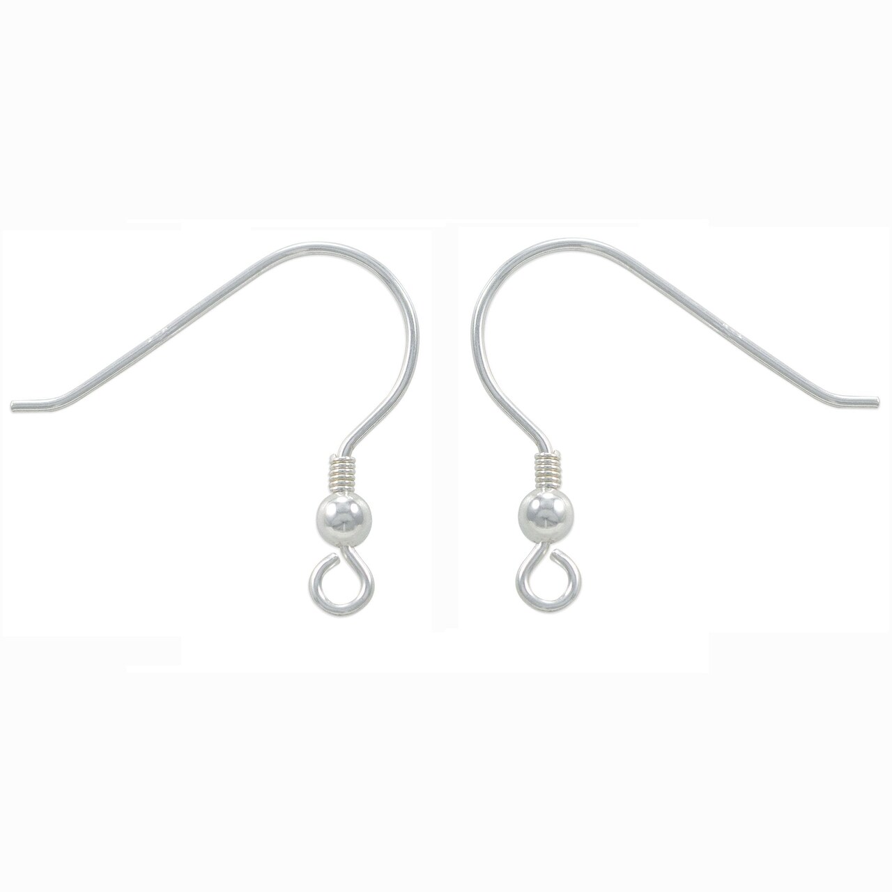 JewelrySupply Sterling Silver Earring Wires with 3mm Bead & Spring 22mm (1  Pair of Sterling Silver Earrings)